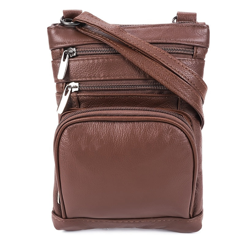 Crossbody Leather Bag Genuine Leather Messenger with Adjustable Strap & Smartphone Pocket – 3 Sizes: Regular, Plus & X-Large | 9 Colours | Fashionable Handheld Shoulder Bag | ShopVora CA