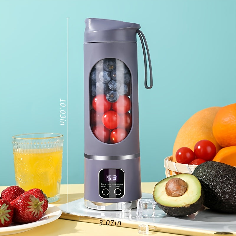 Portable USB Rechargeable Blender with LED Display – 15oz Personal Smoothie & Juice Blender, Compact Cordless Mini Blender for On-The-Go Nutrition, Travel & Gym | ShopVora CA