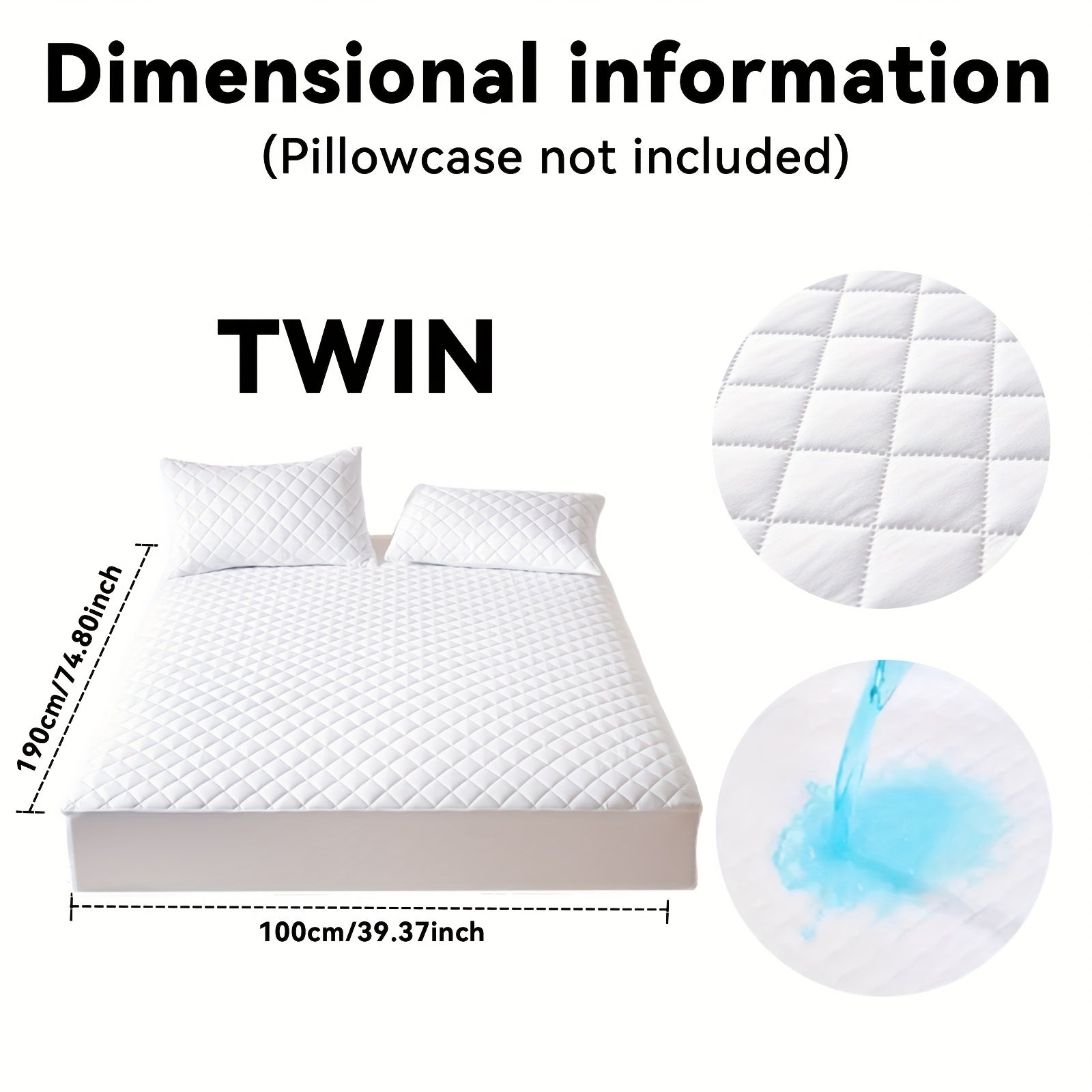 Waterproof Mattress Protector Set 2/3pcs, Thick Deep Pocket 9-15" Fitted Sheet & Pillowcase, Soft All-Season Bedding, Machine Washable – Twin Full Queen King, Multiple Colours