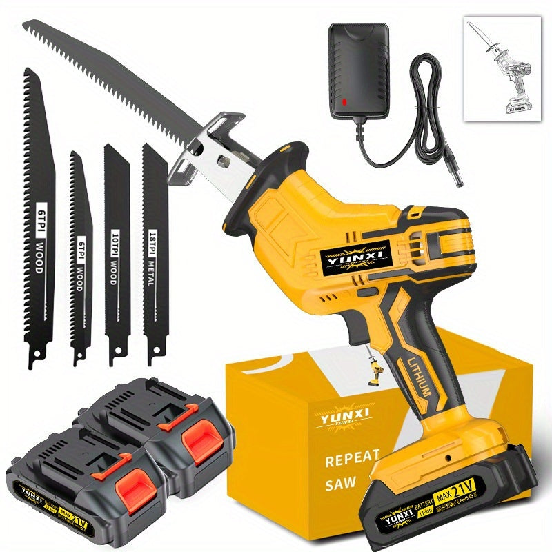 Cordless Lithium-Ion Reciprocating Saw – Lightweight DIY Electric Saw for Wood Metal PVC & Tree Cutting, Household & Outdoor Use, Upgraded Battery & Accessories Options, Gift for Dad