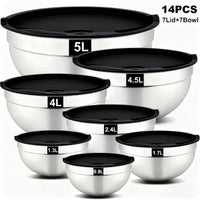 Black Bowl Set/14PCS