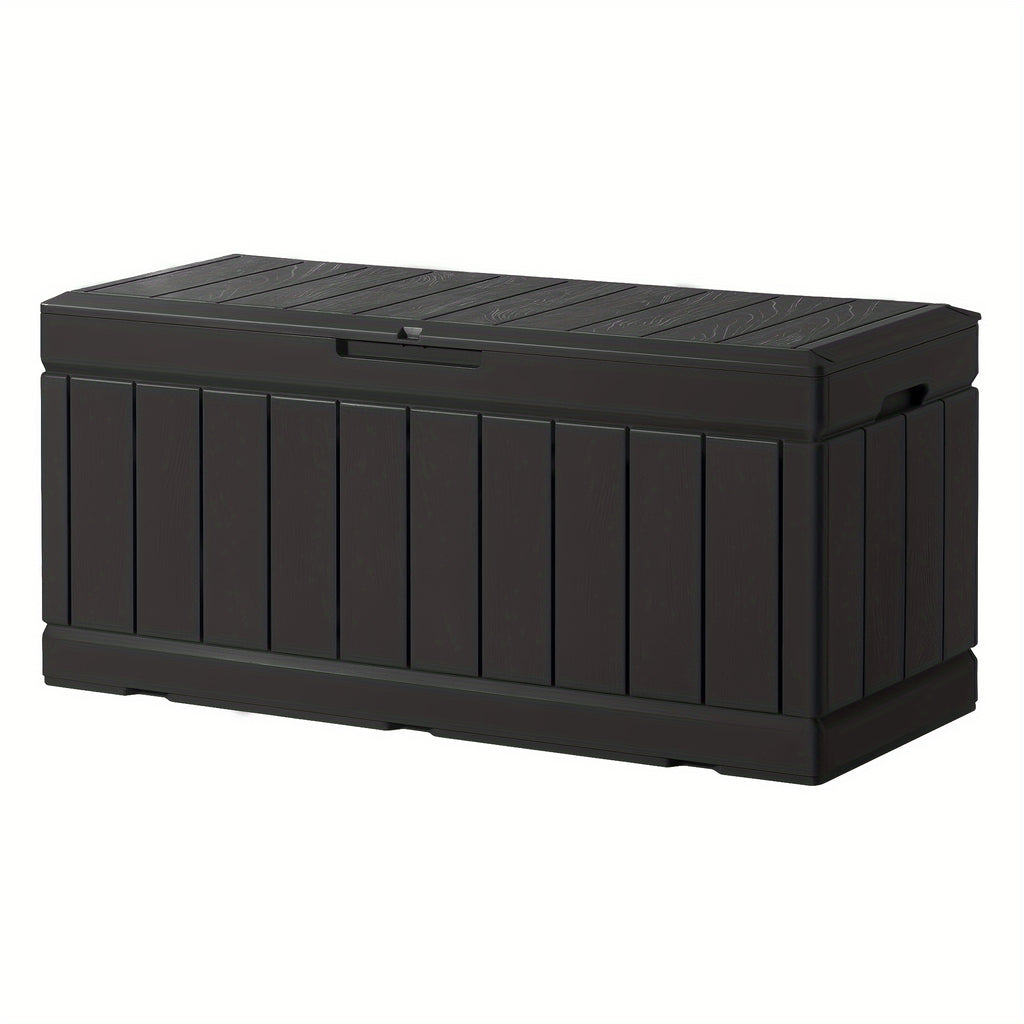 88 Gallon Resin Deck Box Outdoor Lockable Storage Box, Waterproof Large Cushion Storage Bench For Patio, Backyard, Pool Supplies, Sports Equipment, Box, Cabinet, Rack for Outdoor Storage
