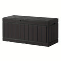88 Gallon Resin Deck Box Outdoor Lockable Storage Box, Waterproof Large Cushion Storage Bench For Patio, Backyard, Pool Supplies, Sports Equipment, Box, Cabinet, Rack for Outdoor Storage