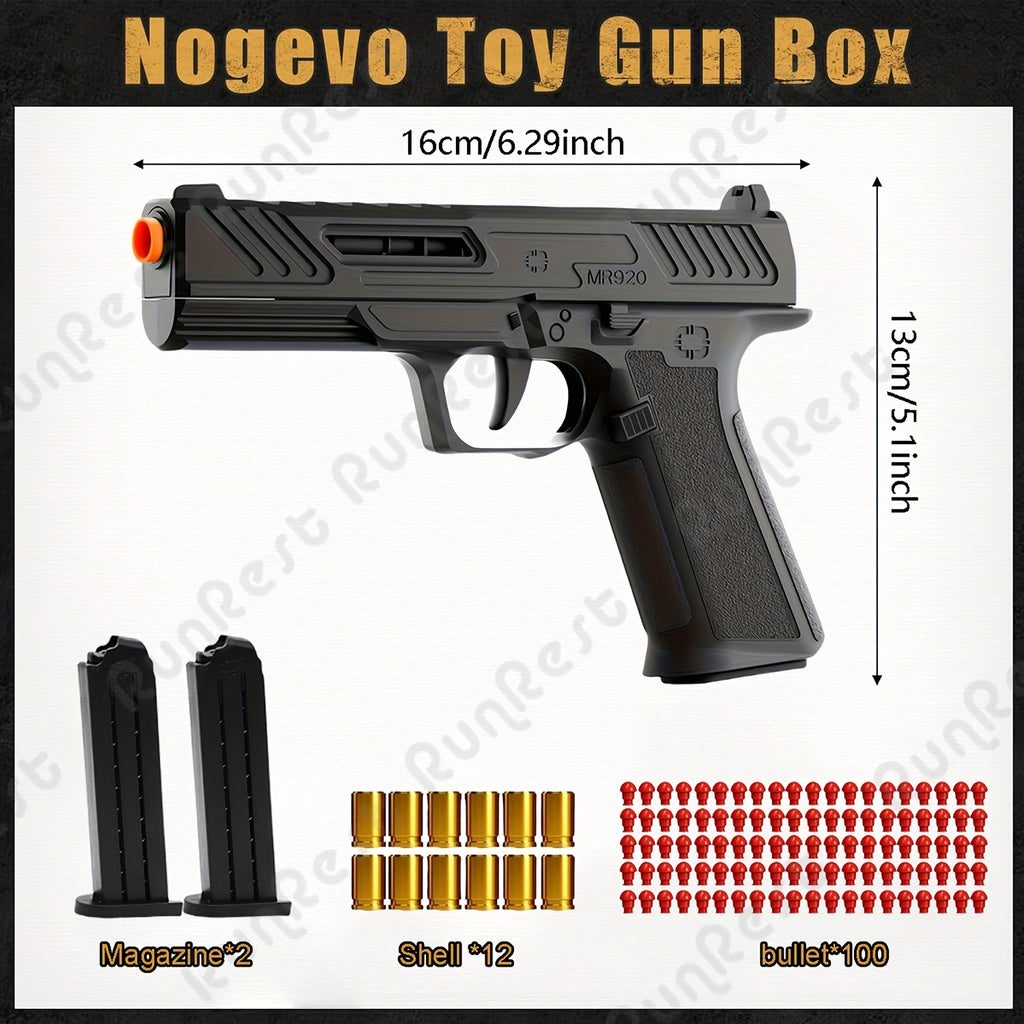 100 Soft Bullet Foam Blasters with 12 Casings & 2 Clips - /Outdoor Toy Guns Suitable for &, Games, Foam Shooting for Practice (Bullets Included)