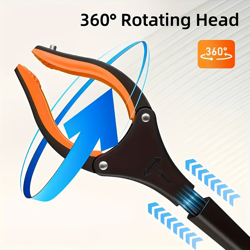 [Foldable Grabber Tool] Lightweight 33-Inch Foldable Grabber Tool for Seniors | Extendable Reacher with 360° Rotating Jaws for Easy Trash Pickup & Mobility Assistance, Long, Trash Pickup,1pc Foldable Multi-Scene Trash and Reacher Grabber, Ideal for Living
