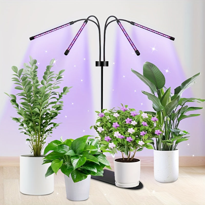 Full Spectrum LED Plant Grow Light with Adjustable Tripod Stand – 80 LED 4-Head Indoor Plant Growth Lamp, 15–60 Inch Height, Full Spectrum Lighting for Seedlings Herbs Flowers & Indoor Gardens