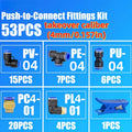 53pcs Quick Connector Set - Pneumatic Fittings, Featuring Barbed Air Hose Connectors, Suitable for 4Mm/6Mm/8Mm Air Hoses, Quick Couplers