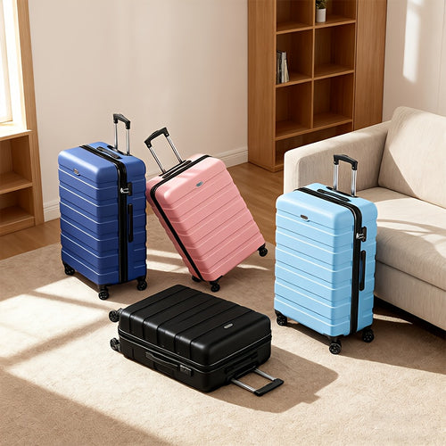 PC+ABS Hardside Luggage Set 3-Piece with Comfort Grip Handle, TSA Lock & 4 Spinner Wheels – Lightweight 20" 24" 28" Travel Suitcase for Women & Men | ShopVora CA