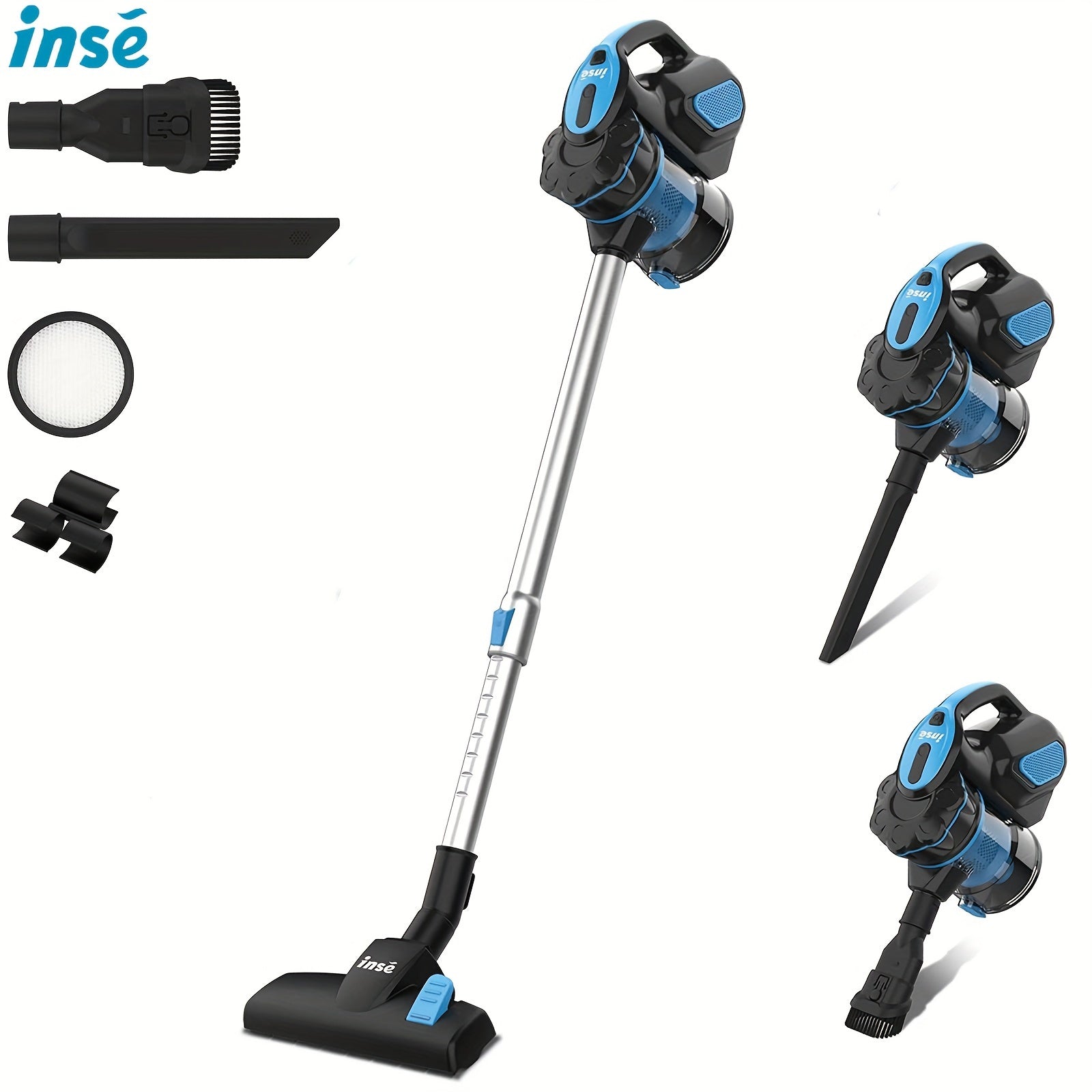 INSE Corded Stick Vacuum Cleaner, Corded Vacuum Cleaner with 600W Powerful Motor 18000Pa Handheld Vacuum Cleaner for Home Pet Hair Hard Floor