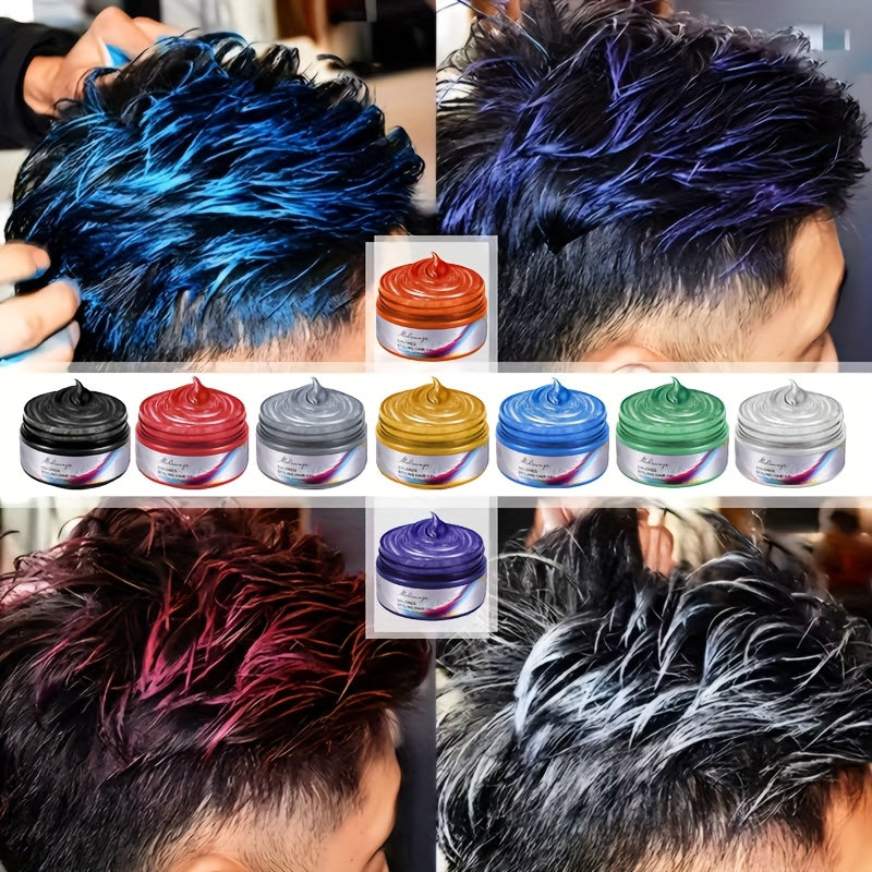 Hair Color Wax Temporary Styling Hair Wax, Easy to Wash, for Daily Styling, Can Mix Your Own Colours for Theme Carnival Festival, Halloween Dressing Party Use, Carnival/Mardi Gras/Masquerade