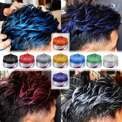 Temporary Hair Color Wax Washable Styling Wax - Mix Your Own Colours for Halloween, Carnival, Mardi Gras, Festival & Party, Easy to Apply & Wash Out, Fun Hair Dye for Men Women & Kids
