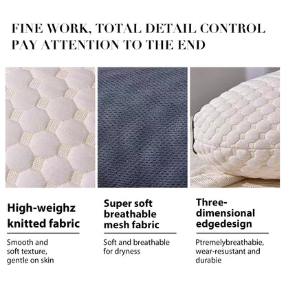 Ergonomic Cervical Pillow for Neck Pain Relief, 1000G Filling Vertebra Protection Sleep Massage Pillow, Breathable Knitted Bedding Pillow for Bedroom Living Room, White Grey, 1-Pack 2-Pack