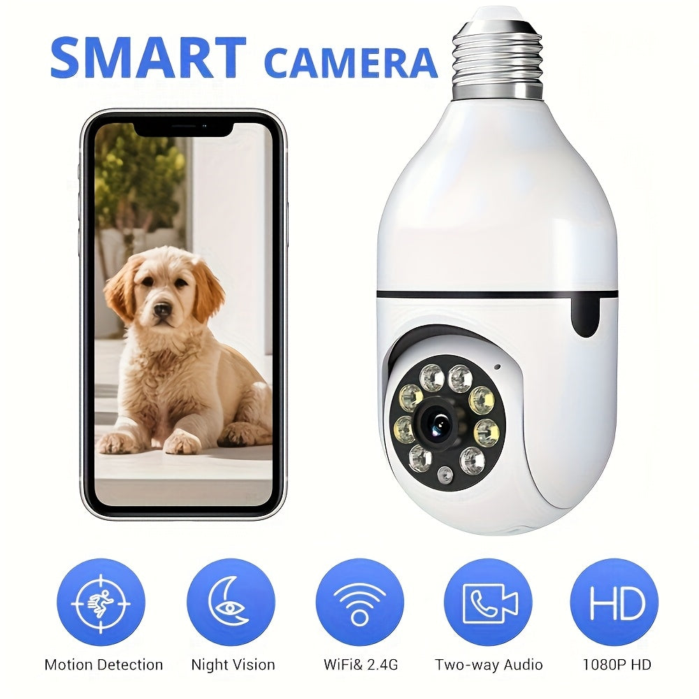 Black Friday 2pcs Ease Life APP-Light Bulb 5GHz Security Cameras Indoor Outdoor Wireless WiFi Camera, 360 Degree, E27 Light Socket Screw In Security Cameras for Home Security Safe Cam Lightbulb Cameras, HD 1080P, Full Color Night Vision, Motion
