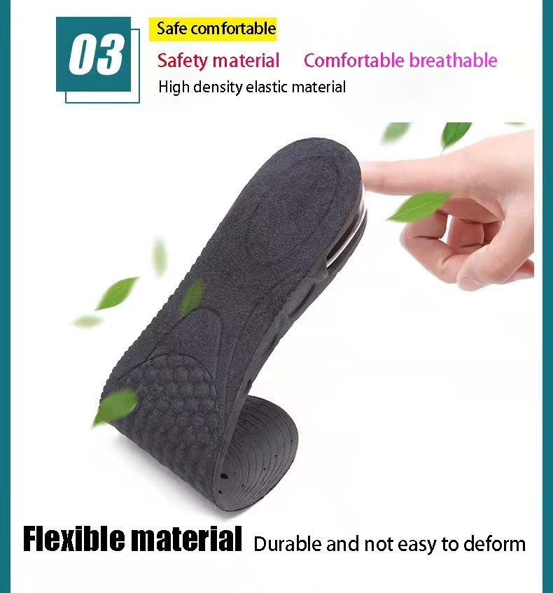 1.18-3.54inch Adjustable Height Invisible Heel Lift Insoles - Air Cushion Technology, Ergonomic Heel Support & Breathable EVA Material for Taller Shoes, Comfortable & Lightweight Foot Pads