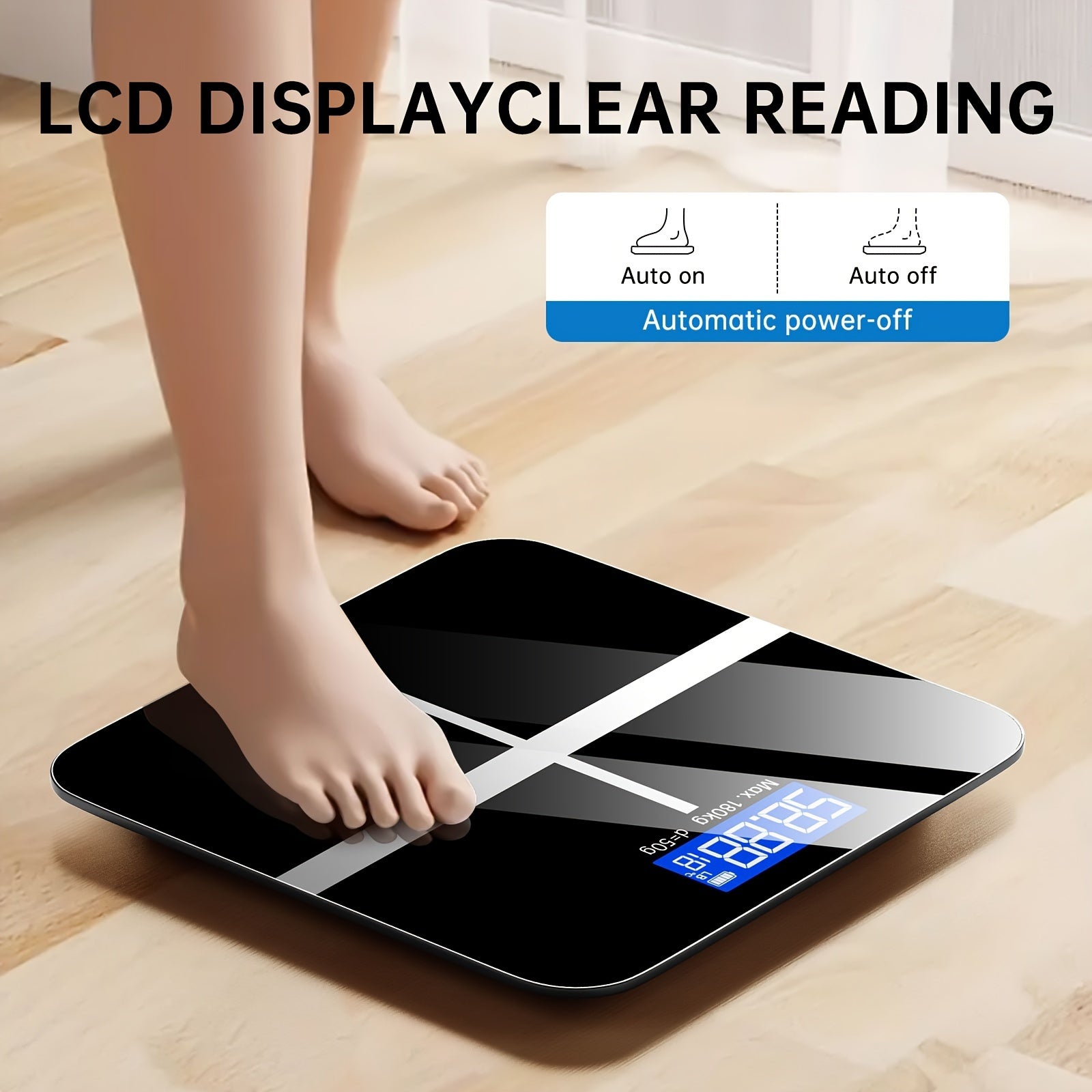 396-Pound Weight Scale, Electronic Scale, Bathroom Scale, Personal Scale, High-Precision Weight Scale, with LCD High-Definition Display And Temperature Display (Switchable KG/LB Units) Large Platform, Durable And Safe, Random Color, Random Pattern