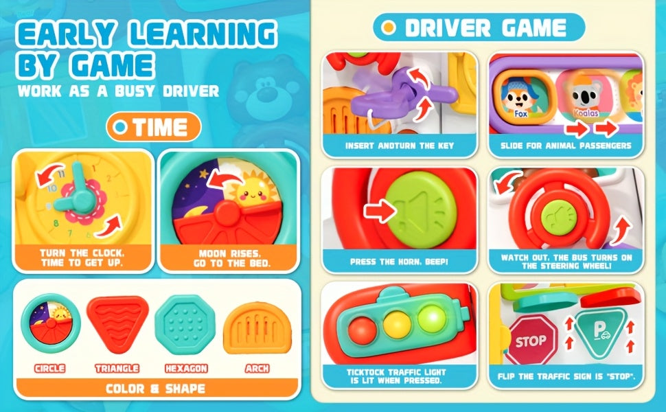 54-in-1 Musical Activity Busy Board Baby Toys for Toddler 236.22inch+, Sensory Toys Bilingual Learning Toy for Babies, Kids Educational Toys Gift Is Suitable for Both Boys And Girls. Baby Toys 6 to 12 Months.