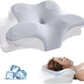 1pc Memory Foam Pillows Butterfly Shaped Relaxing Cervical Slow Rebound Neck Pillow Sleeping Orthopedic Pillow Bedding,Cervical Pillow for Neck and Shoulder, Memory Foam Neck Pillow, Upgraded Ergonomic Orthopedic Neck Support Pillow for Back Side Stomach
