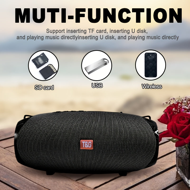TG534 Portable Wireless Speaker with Dual Speakers, Wireless Speaker, TWS Stereo Hi-Res Audio, Hands-Free Call/Fm/Tf Card/U Disk, Connect to Mobile Phone/Tablet/Tv, Support Plug-In Card U Disk