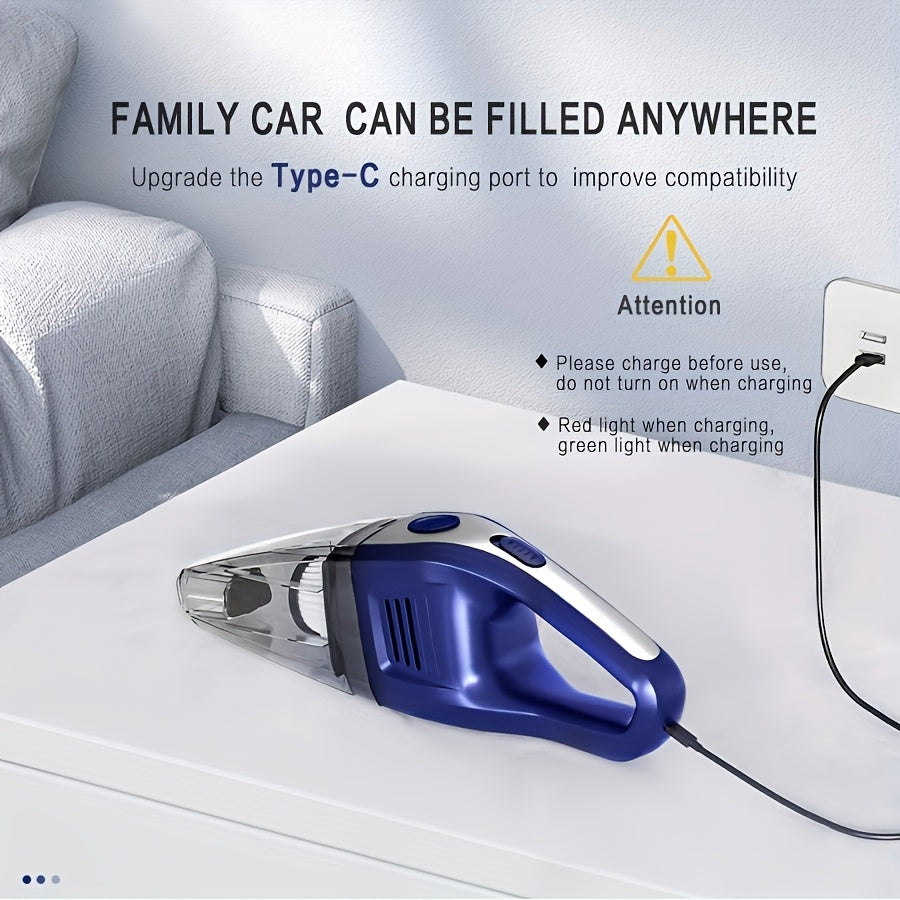 Portable Vacuum Cleaner Wireless Handheld Vacuum Cleaner for The Family Car, Powerful Suction USB Charging Mini Cleaning Vacuum Cleaner, Has A Variety of Additions. Suitable for The Car, Home, Office And Other Slit Tools