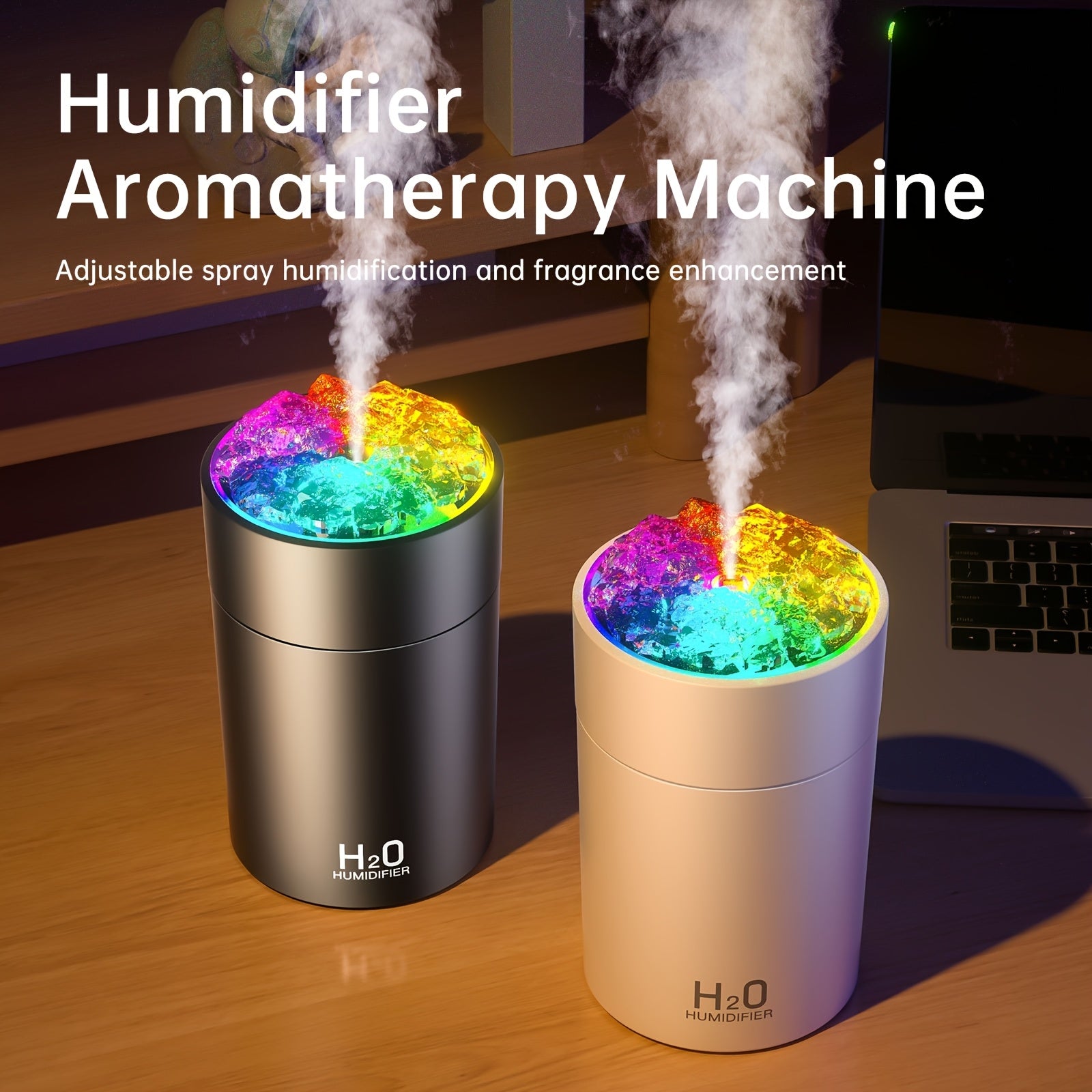 USB Portable Aromatherapy Humidifier with 7-Color LED Night Light – Cold Mist Essential Oil Diffuser for Bedroom, Office & Car, Home Decoration – Christmas Gift Idea