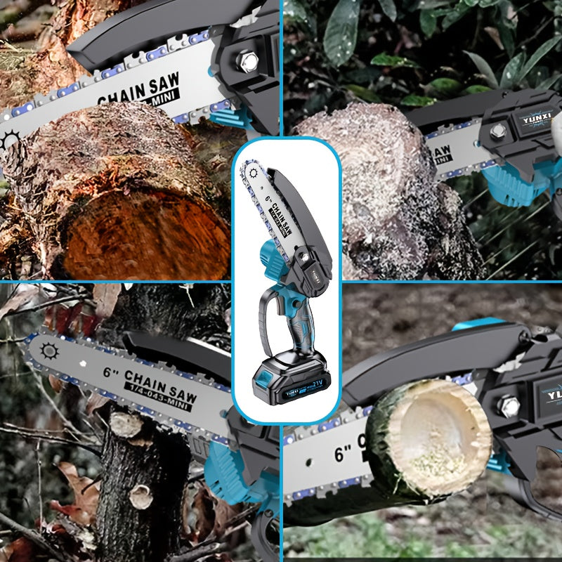 Wireless Mini Chainsaw, Portable Battery-powered Handheld Electric Chainsaw, Lightweight Single-handed Compact Chainsaw, Suitable for Tree Trimming And Branch Pruning, Ideal for Home Gardens And Wood Processing