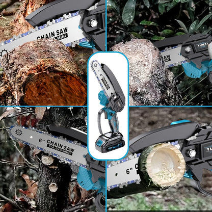 Cordless Mini Chainsaw Handheld - Lightweight Battery-Powered Electric Chainsaw for Tree Trimming & Branch Pruning - Compact One-Hand Garden Chainsaw for Home Yard, Wood Cutting & Outdoor Use