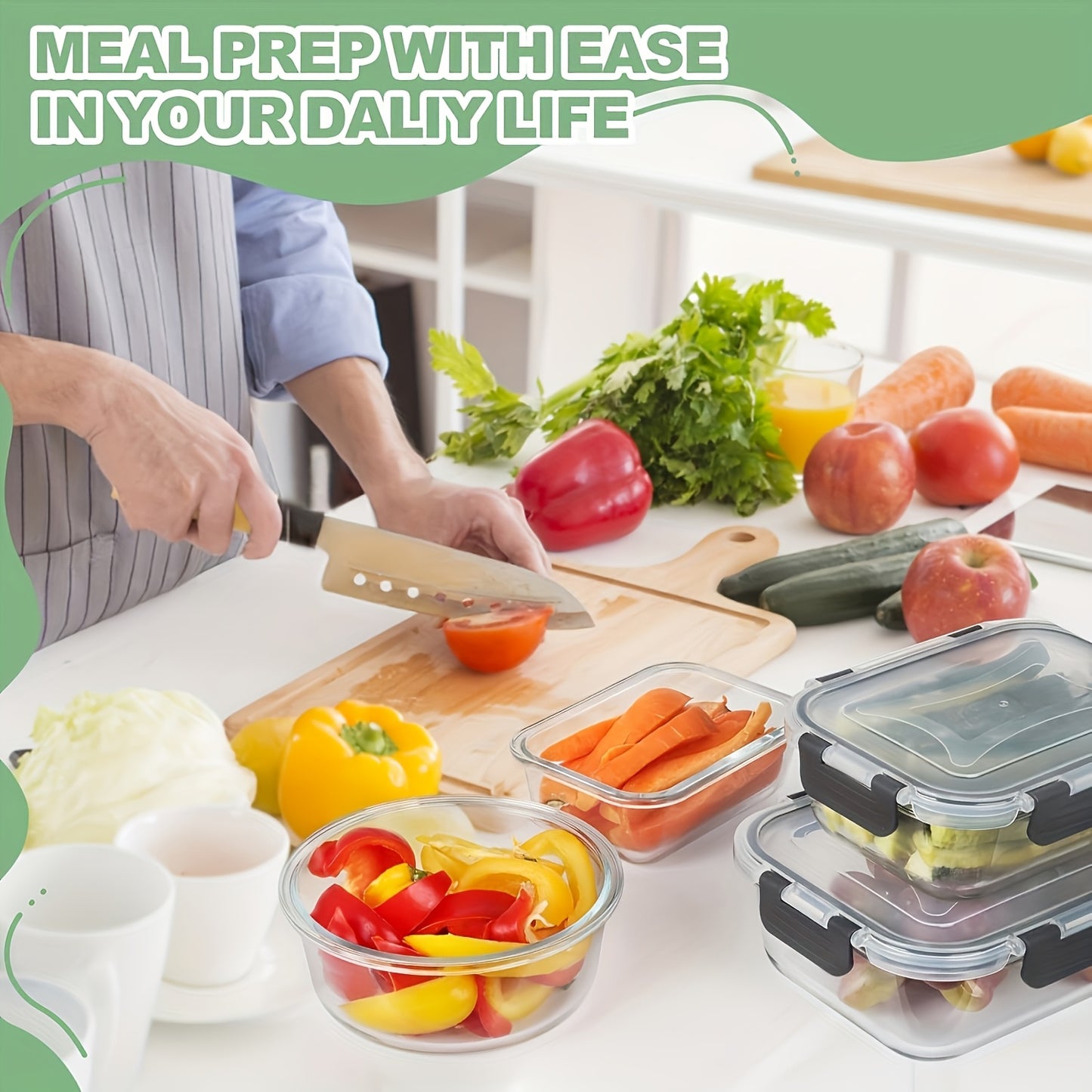 24-Piece Glass Fresh Box Set (12 Lids + 12 Boxes) Multi-Size – Leakproof Airtight Refrigerator Sealed Lunch Bento Containers for Meal Prep & Food Storage