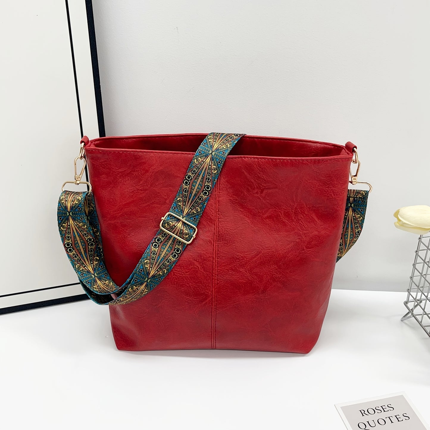 Bohemian Geometric Strap Hobo Bag – Large Capacity Ethnic Crossbody Shoulder Bag for Women | Retro Boho Style Everyday Purse | 9 Colours | Best Birthday, Christmas & Valentine's Day Gift