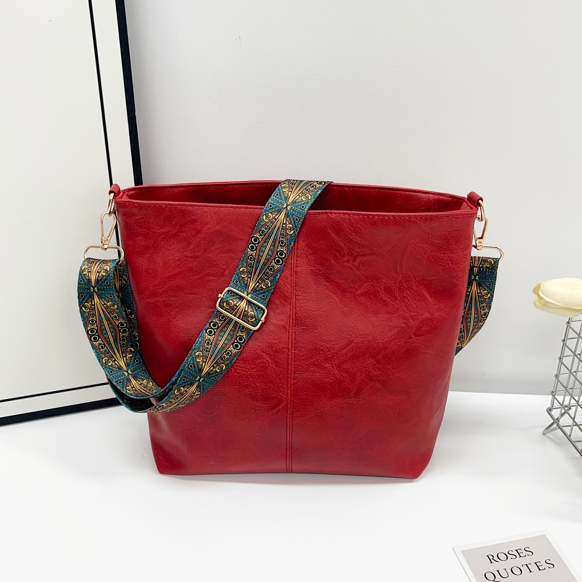 Bohemian Geometric Strap Hobo Bag – Large Capacity Ethnic Crossbody Shoulder Bag for Women | Retro Boho Style Everyday Purse | 9 Colours | Best Birthday, Christmas & Valentine's Day Gift
