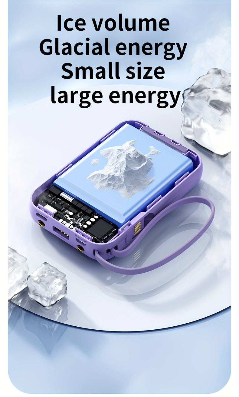 50000mAh Portable Large Capacity Mobile Power Bank, Spare Battery Pack, Fast Charging, Built-in Intelligent Digital Display Of Power/multiple Data Cables/flashlight, Outdoor Portable Emergency Power Supply Device, Gift for Relatives And Friends