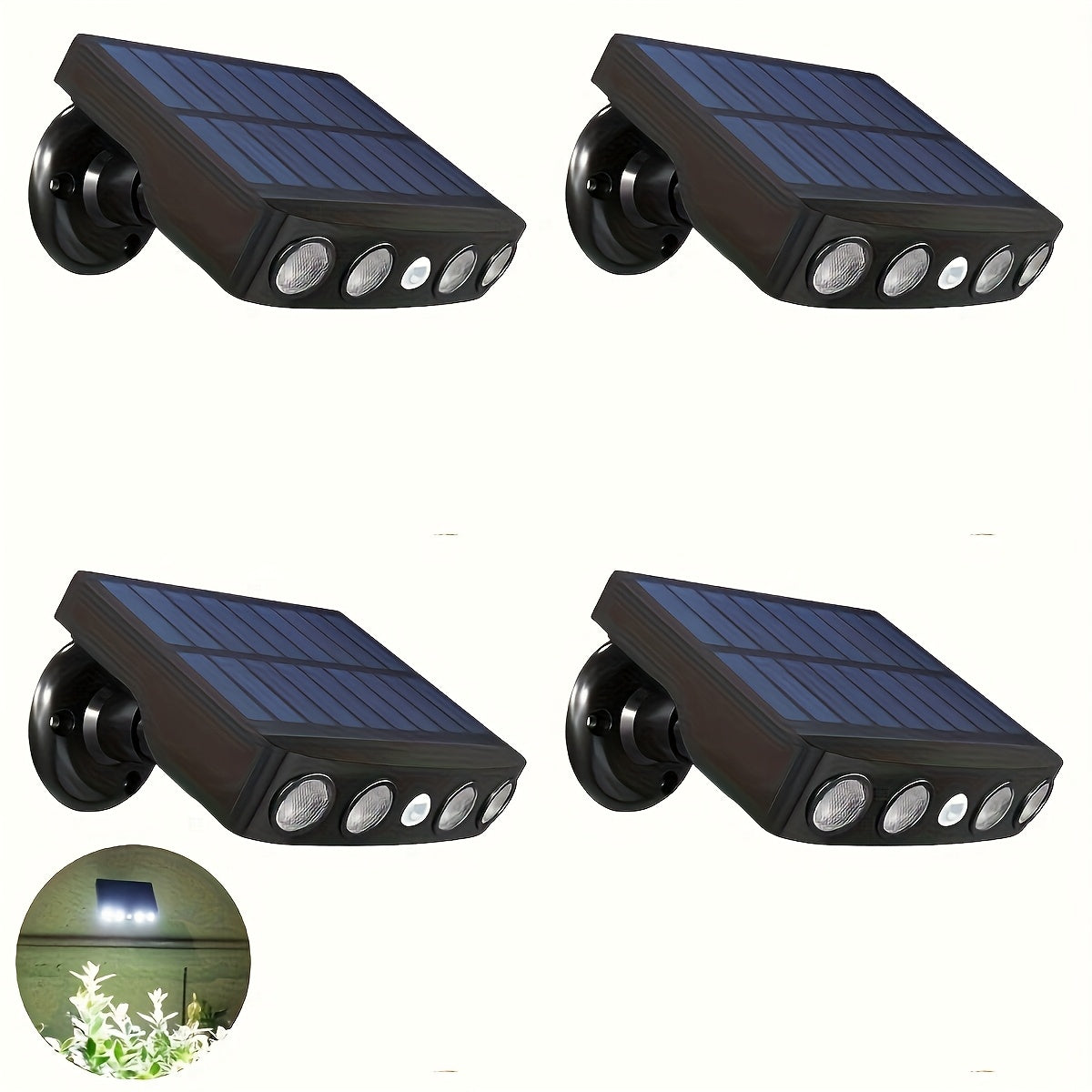 Solar Wall Lights Outdoor Motion Sensor, 2/4 Pack IP44 Waterproof Dusk to Dawn Security Light, 120° Wide Beam Auto On/Off for Porch Courtyard Deck Garden
