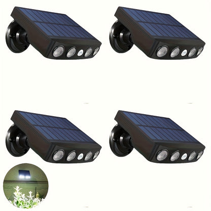 Solar Wall Lights Outdoor Motion Sensor, 2/4 Pack IP44 Waterproof Dusk to Dawn Security Light, 120° Wide Beam Auto On/Off for Porch Courtyard Deck Garden