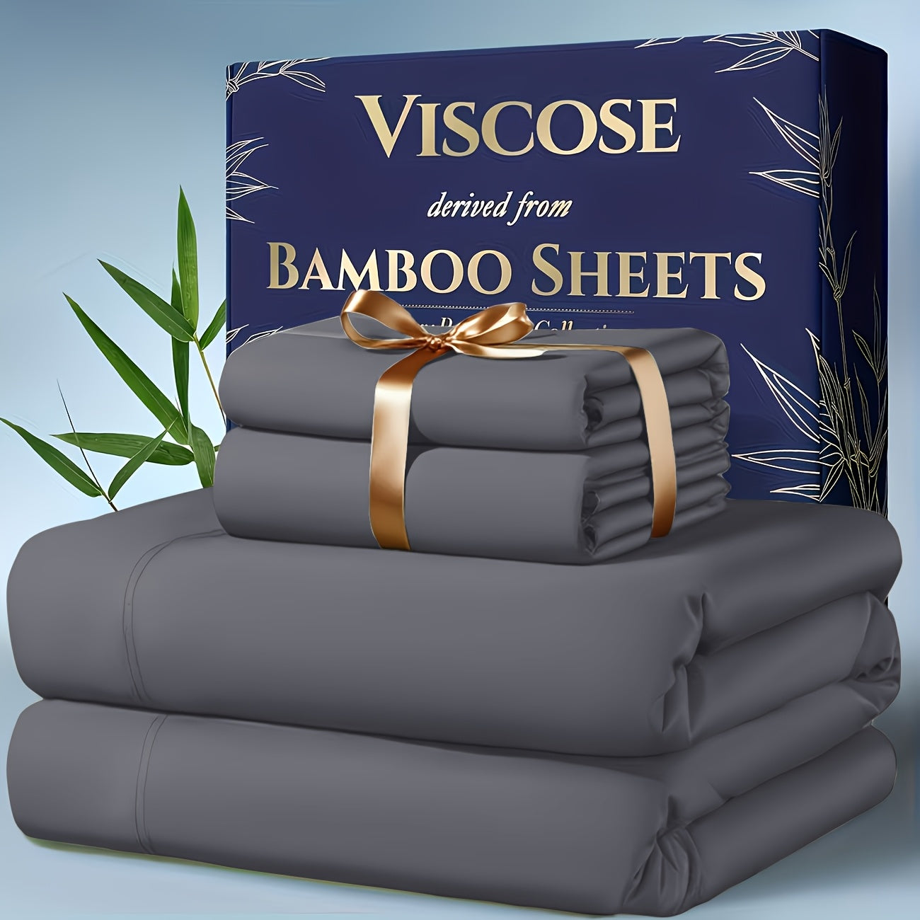 Extra Deep Pocket Bamboo Cooling Bedding Set – Breathable Fitted Sheet, Flat Sheet & Pillowcases for Hot Sleepers & Night Sweats, Twin Full Queen King | Perfect Family Gift | Canada