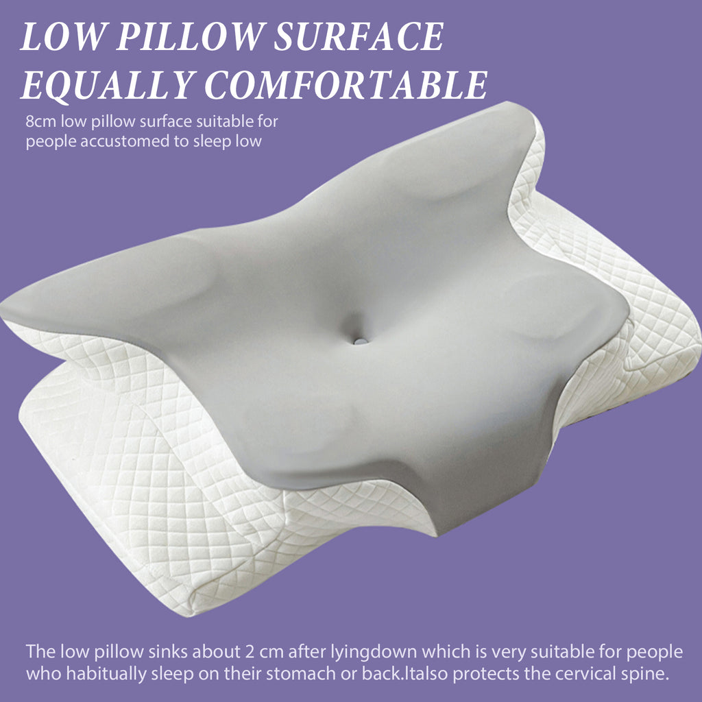 1pc Memory Foam Pillows Butterfly Shaped Relaxing Cervical Slow Rebound Neck Pillow Sleeping Orthopedic Pillow Bedding,Cervical Pillow for Neck and Shoulder, Memory Foam Neck Pillow, Upgraded Ergonomic Orthopedic Neck Support Pillow for Back Side Stomach