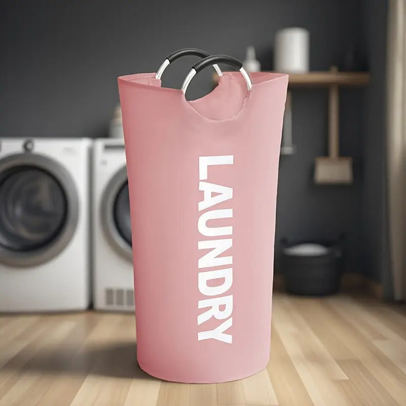 95L Foldable Laundry Basket with Soft Padded Handle – Large Collapsible Clothes Hamper for Bathroom, Bedroom, Laundry Room, Balcony & Dorm, Waterproof Fabric Storage Bin