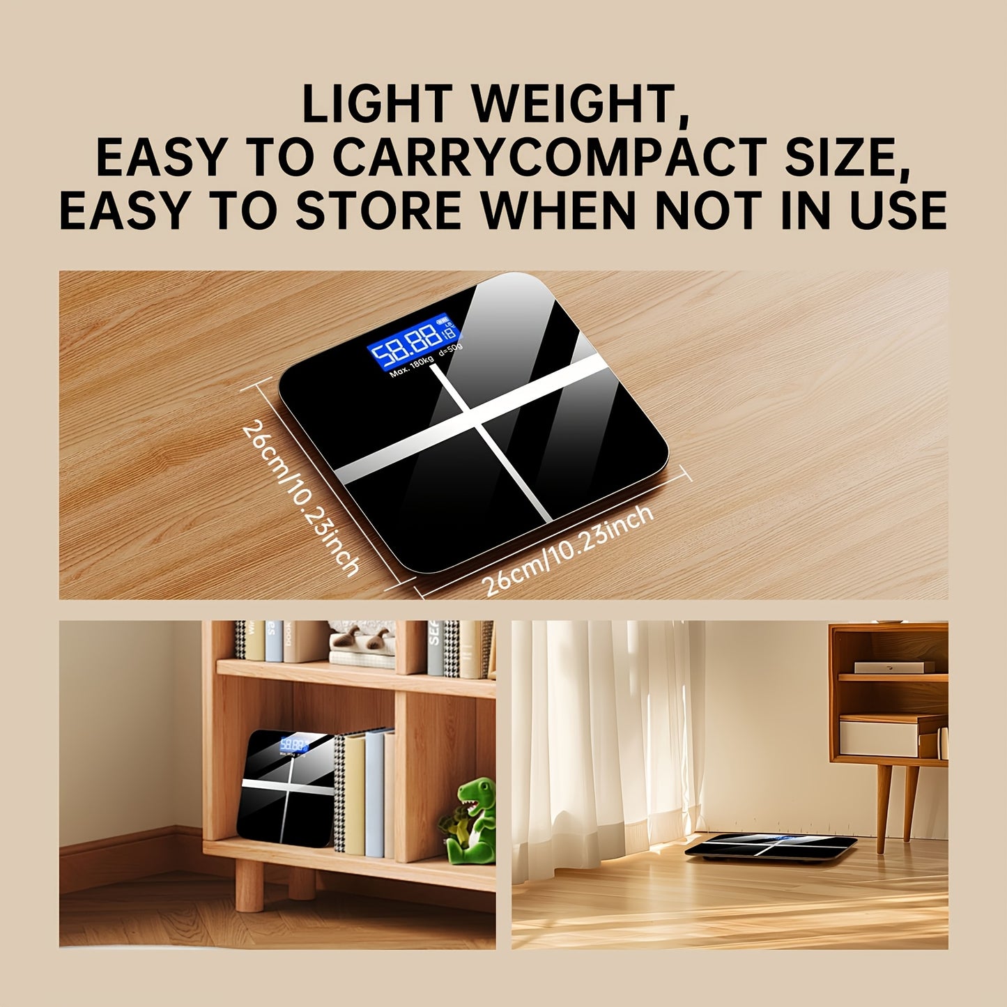 High Precision Bathroom Scale 396 lb with Temperature Display – HD LCD Digital Body Weight Scale, Large Platform, KG/LB Switchable, Auto Power-Off, Durable & Safe for Home Bathroom | Canada