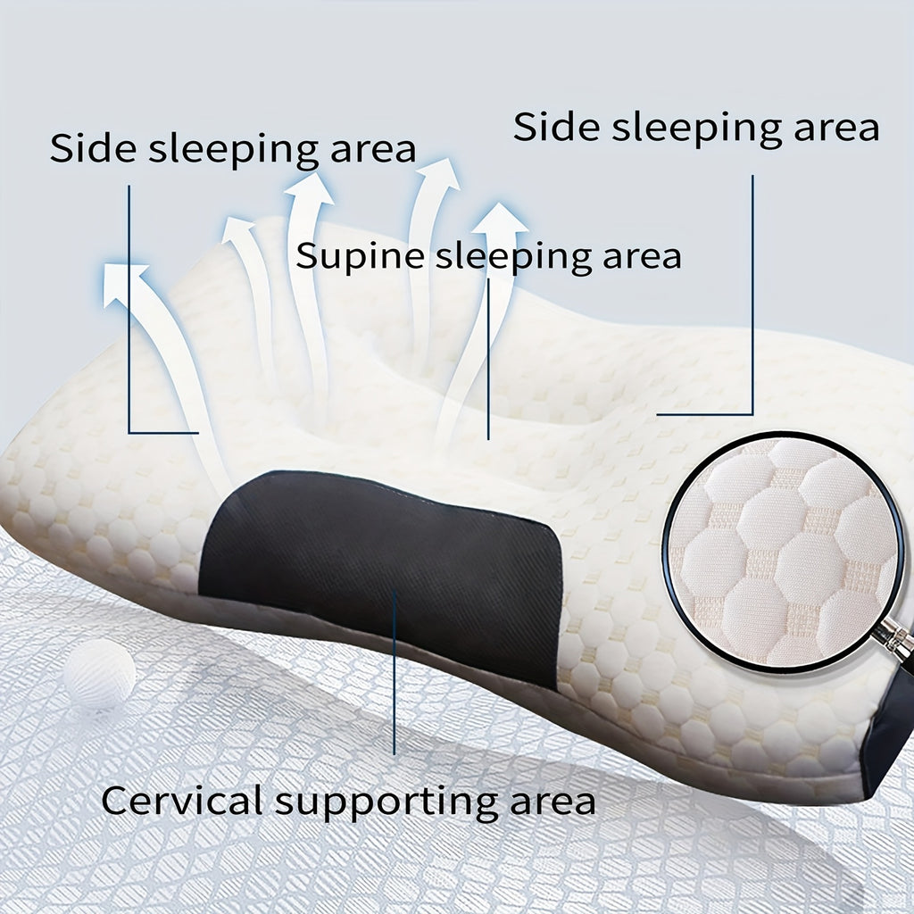 Buy 1 Get 1 Free, Total Of 2pcs Soft Massage Neck Couple Pillow - Adjustable Ergonomic Orthopedic Contour Support, High Quality Pillow Core, Removable Cover for Sleeping Comfortable, Breathable Bedding, Durable Polyester, Moisture Absorbing, Sleep Aid, Ho