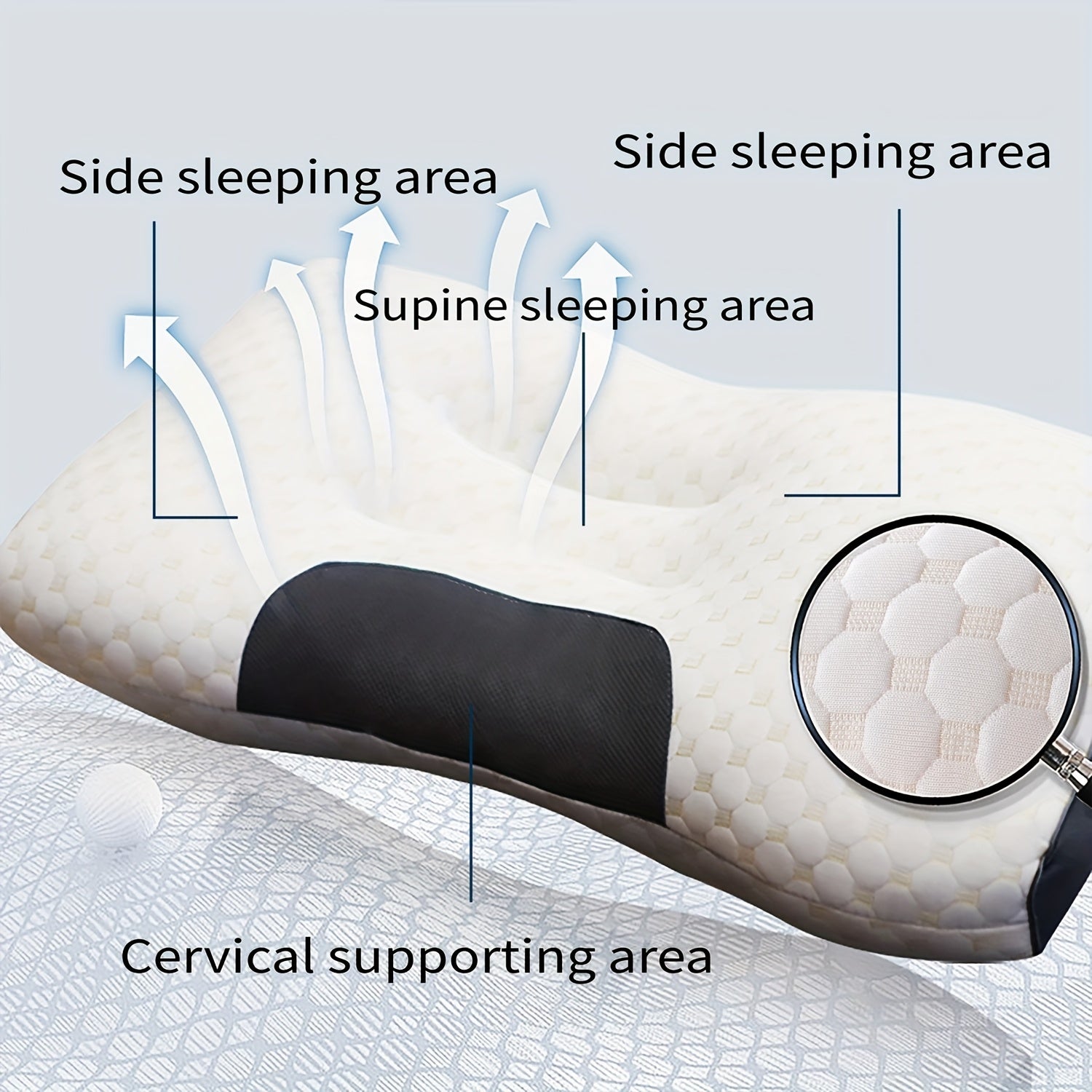 Buy 1 Get 1 Free, Total Of 2pcs Soft Massage Neck Couple Pillow - Adjustable Ergonomic Orthopedic Contour Support, High Quality Pillow Core, Removable Cover for Sleeping Comfortable, Breathable Bedding, Durable Polyester, Moisture Absorbing, Sleep Aid, Ho