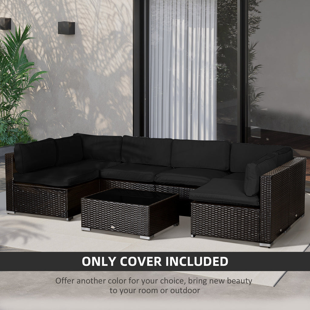 14Pcs Outdoor Cushion Covers, Patio Cushion Covers Replacement for Rattan Sofa Set - No Cushion Included, Navy Blue