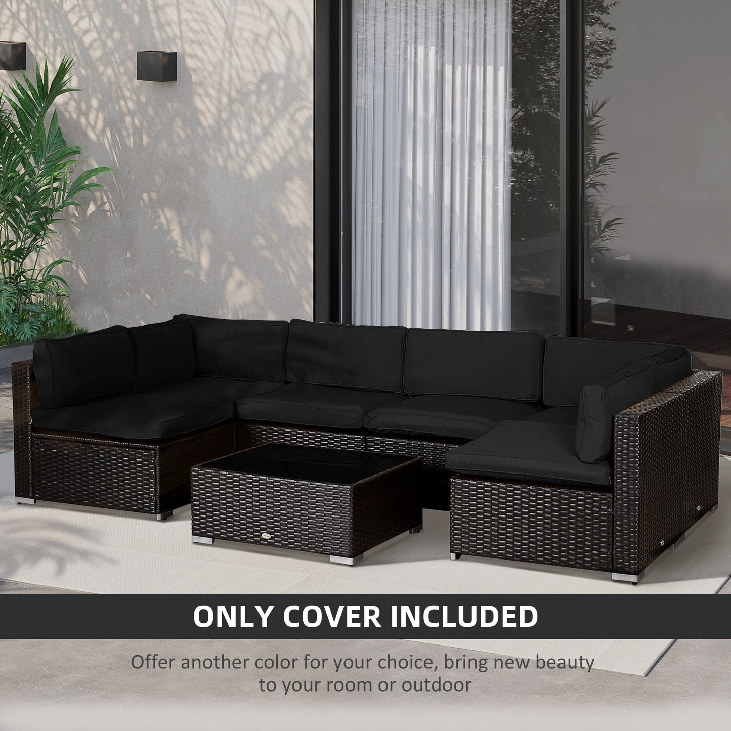 Outdoor Cushion Covers 14 Pcs Replacement for Rattan Sofa Set Polyester Waterproof Dustproof Machine Washable Zipper Closure Navy Blue - Patio Garden Furniture Covers, Canada