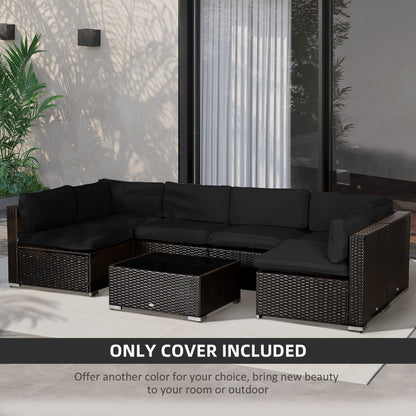 Outdoor Cushion Covers 14 Pcs Replacement for Rattan Sofa Set Polyester Waterproof Dustproof Machine Washable Zipper Closure Navy Blue - Patio Garden Furniture Covers, Canada