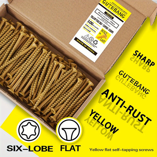 Decking Wood Screws 100-Pack – Sizes #8, #9 & #10, Rust-Resistant Epoxy Coated, Torx/Star Drive Head | Self-Drilling Outdoor Screws for Deck, Fence & Construction | ShopVora CA