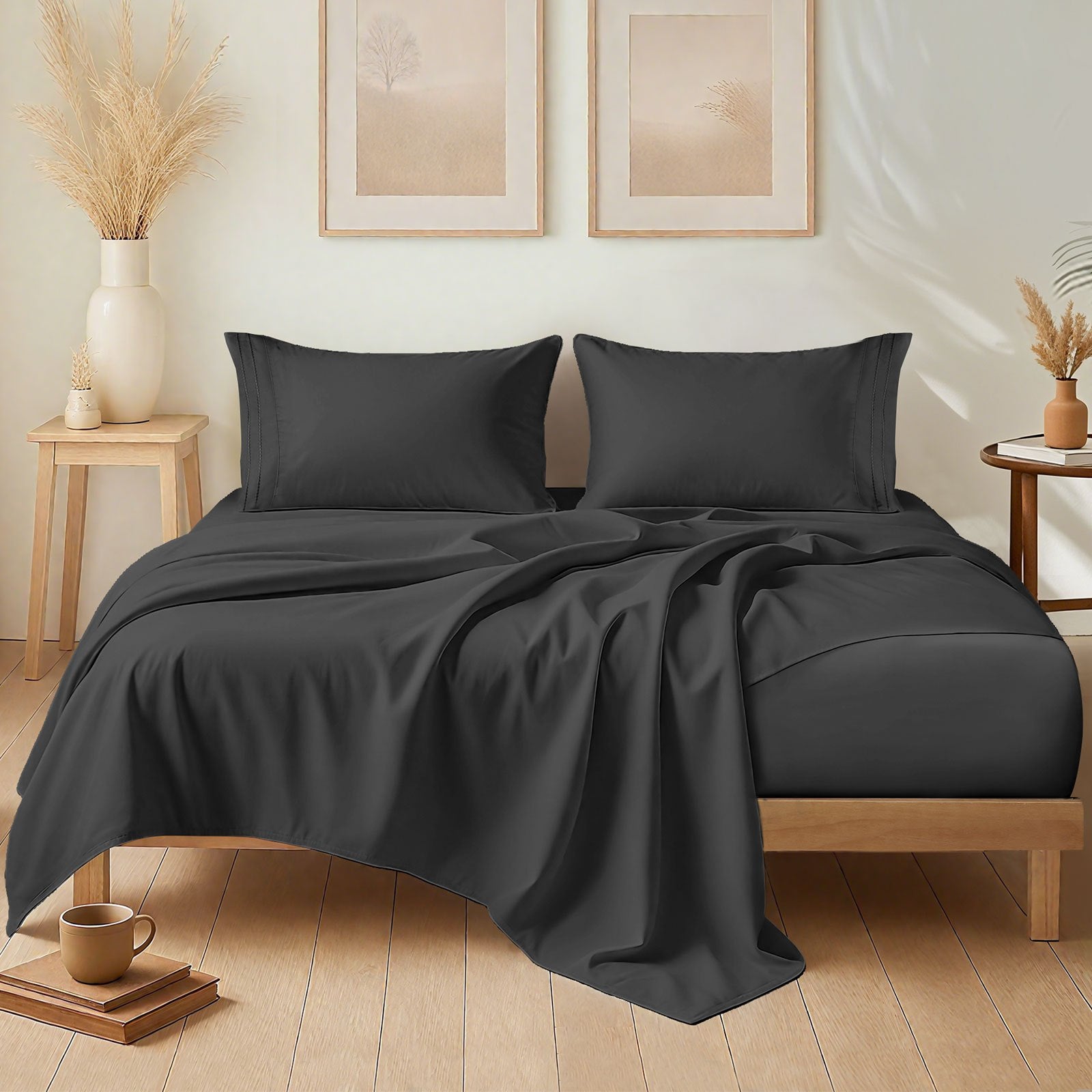 14-Inch Deep Pocket Bed Sheet Set – Lightweight Breathable Cooling, Wrinkle & Fade Resistant, Hotel Luxury Bedding, 3/4-Piece with Pillowcase, Flat & Fitted Sheet, Twin Full Queen King | ShopVora CA