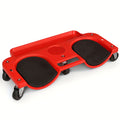 Rolling Knee Creeper, Durable Knee Pads with Full 360 Degree Turn Casters And Tool Tray, Garage Kneeling Pads On Swivel Castors for Home Workshop Auto Repairing Maintaining, Tool Tray Holder, Red