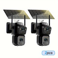 BEENOCAM Solar Security Camera 2-Pack – 2K QHD 10X Zoom, 360° PTZ + Bullet Cam, Spotlight Alarm, Color Night Vision, Motion Detection, Two-Way Audio, WiFi (QW4 Series)
