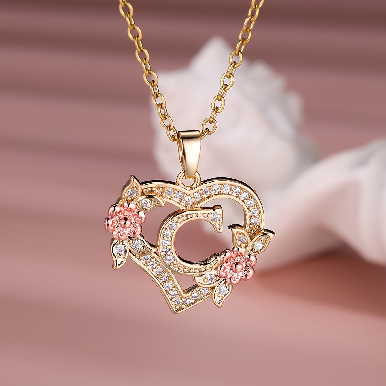 S925 Sterling Silver Heart Pendant Initial Letter Necklace for Women – Moissanite Sparkling, Personalized A-Z Name Jewelry, Birthday & Holiday Gift