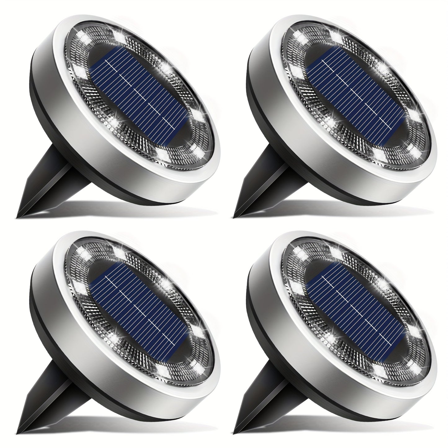 IP44 Solar In-Ground Lights 8 LED – Regular & Mini Versions, Auto On/Off, 4-20 Pack for Garden, Pathway, Driveway, Stairs, Deck & Swimming Pool | ShopVora CA
