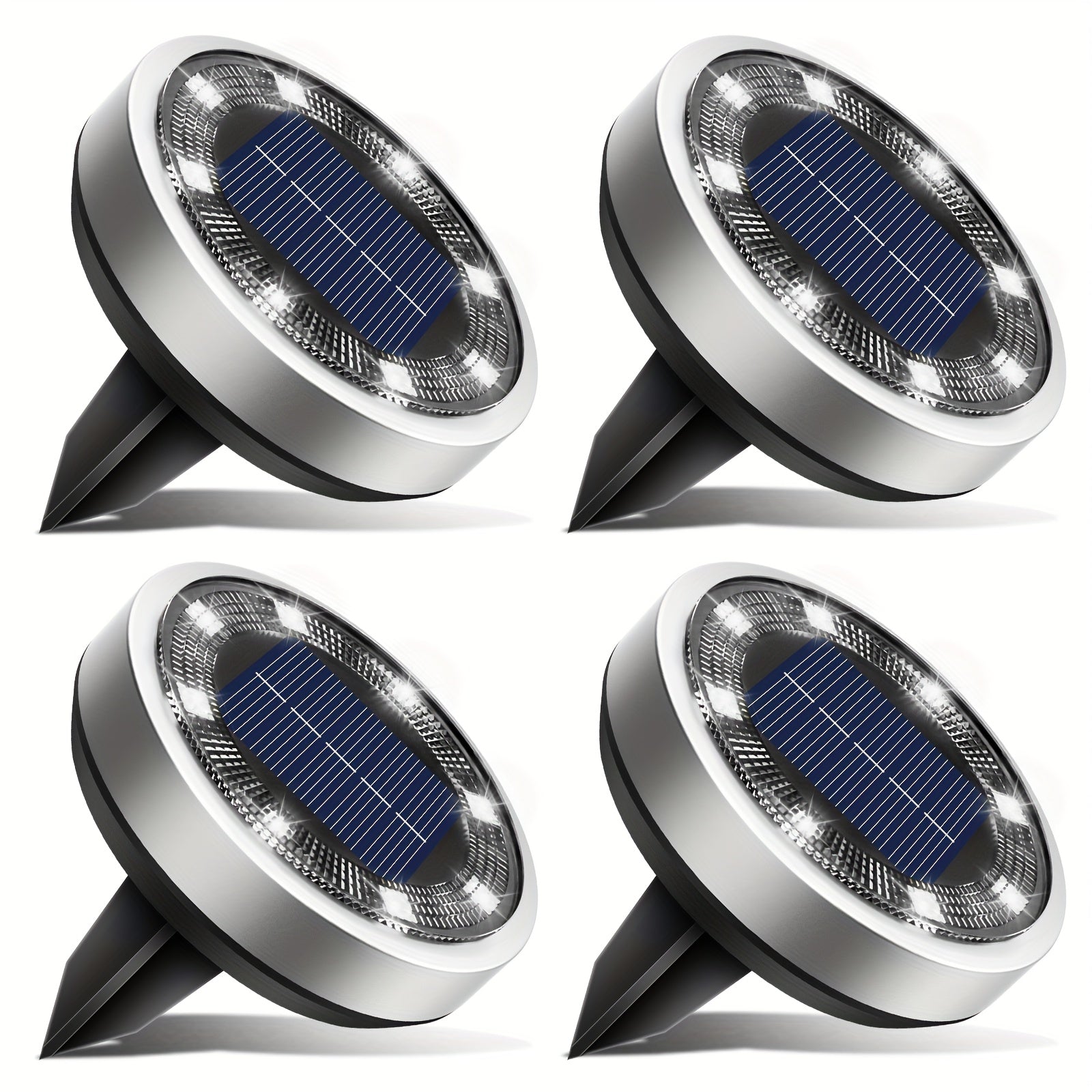 IP44 Solar In-Ground Lights 8 LED – Regular & Mini Versions, Auto On/Off, 4-20 Pack for Garden, Pathway, Driveway, Stairs, Deck & Swimming Pool | ShopVora CA