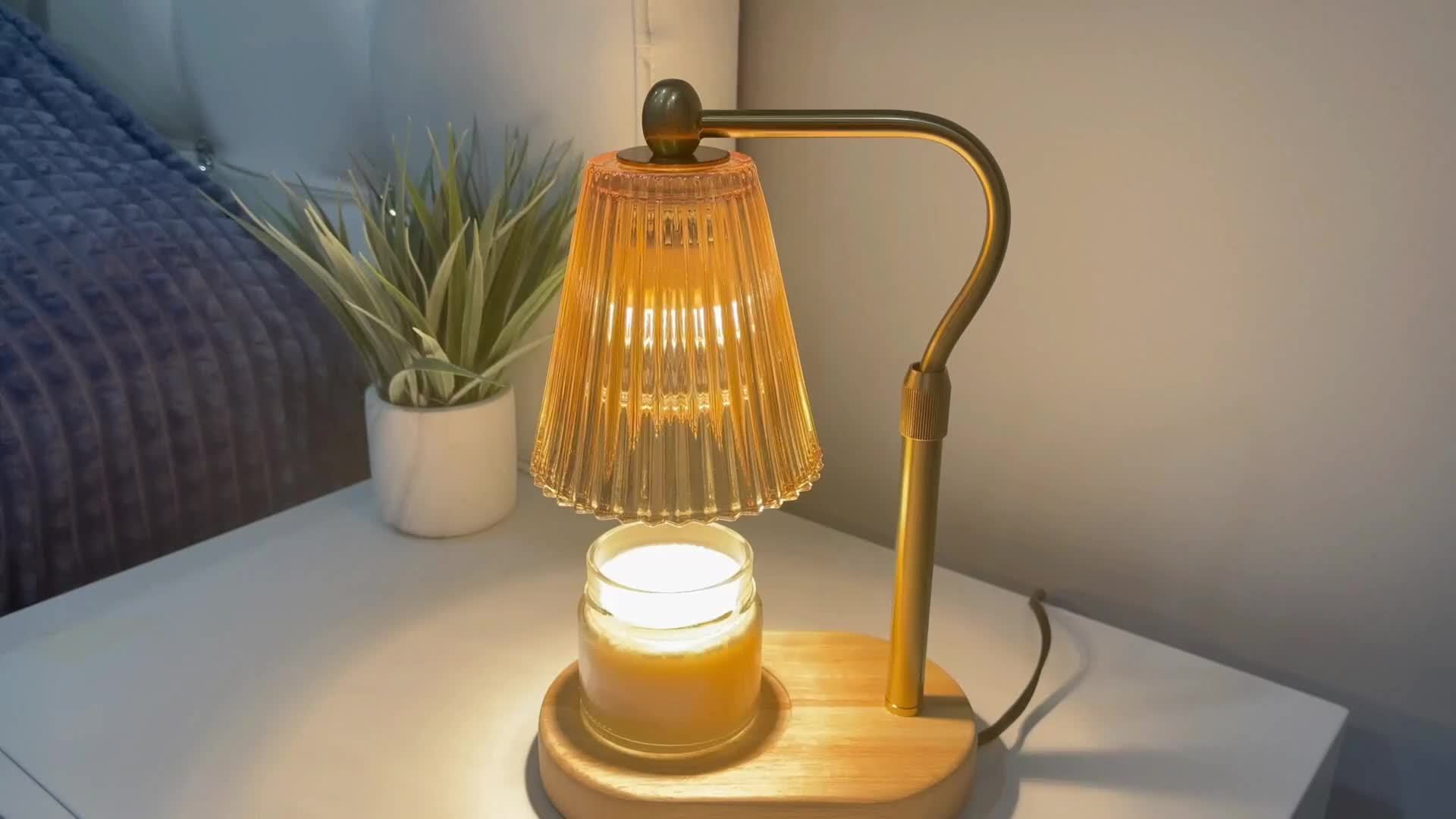 BANBERS Candle Warming Lamp with Timer Dimmer, Adjustable Height, Melting Lamp - Adjustable Height Glass Lamp, SUitable for New Home Bedroom, Scented Jar for Retro Home Decoration, A Gift for Women