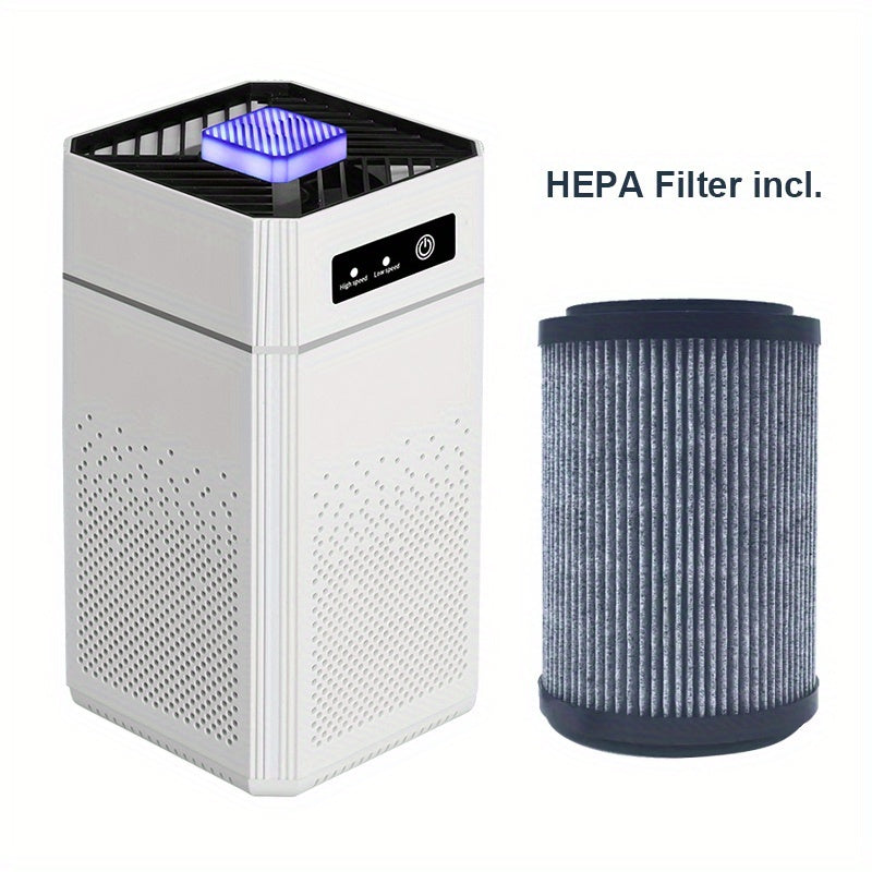 HEPA Air Purifier with Negative Ion Generator USB Powered – 51-150 m³/h Air Volume Odour & Dust Remover for Home Bedroom Office and Car Interior